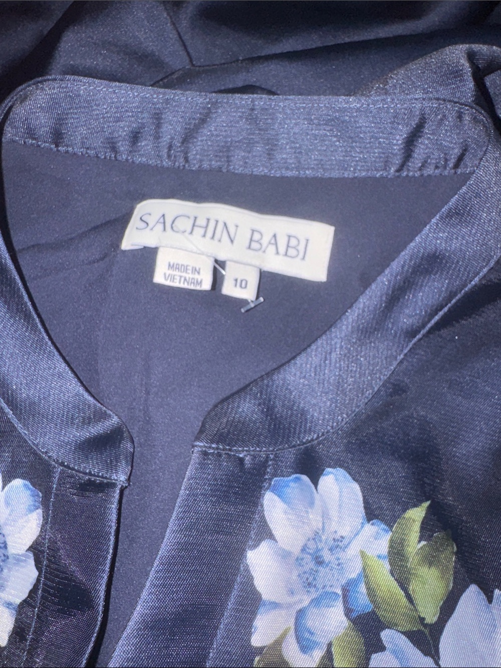 NEW SACHIN BABI Marta Floral Mikado Belted Shirt Dress Gown Sz 10 - Picture 10 of 13